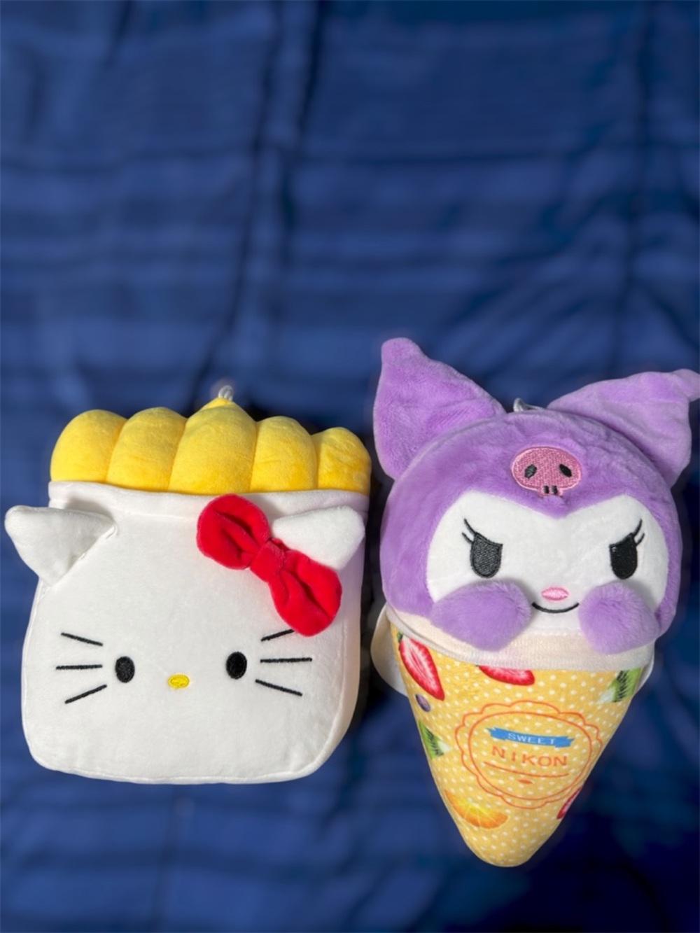 Hello Kitty Plush Fries & Kuromi Plush Cone